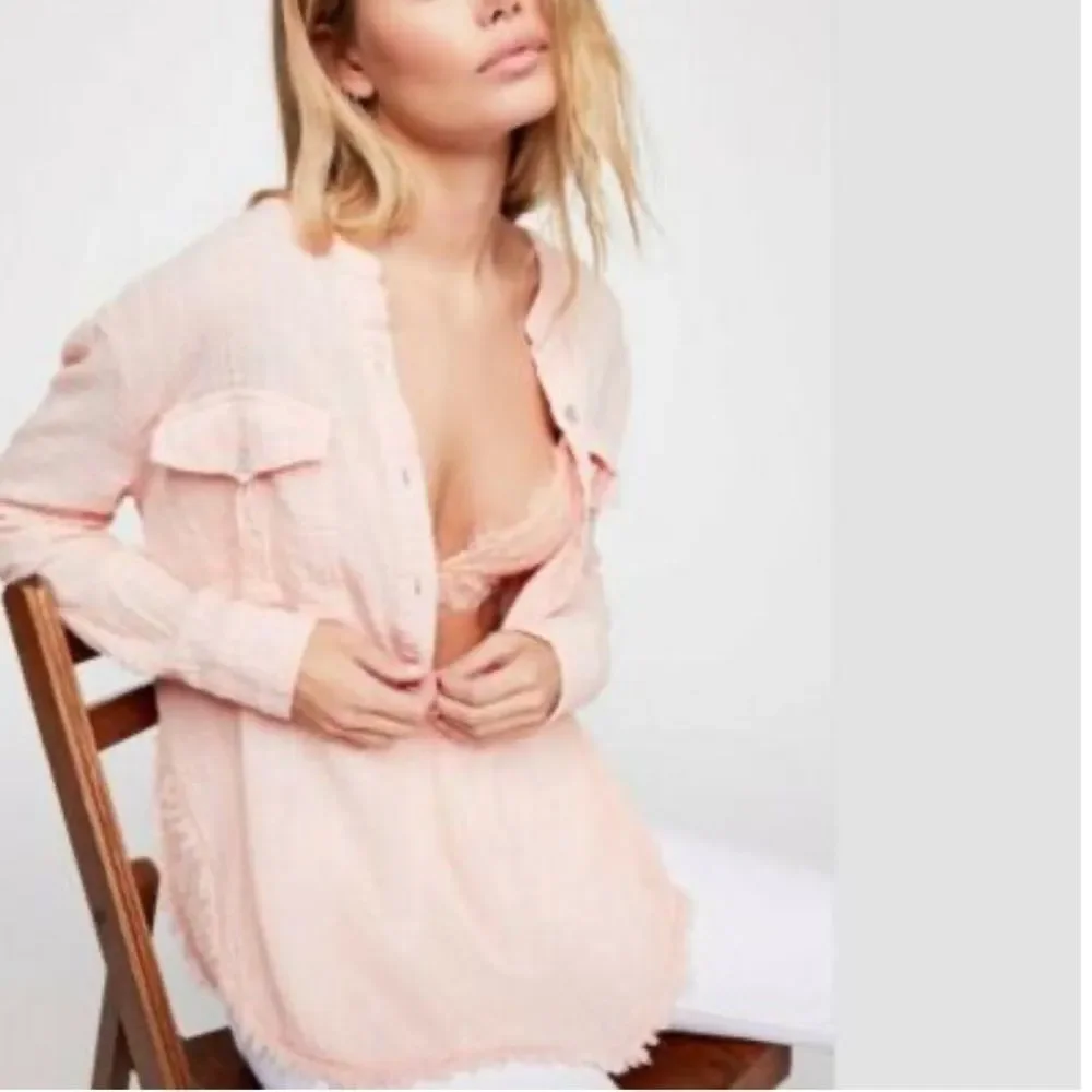 NWT Free People Talk To Me Buttondown Top Shirt - Picture 3 of 7